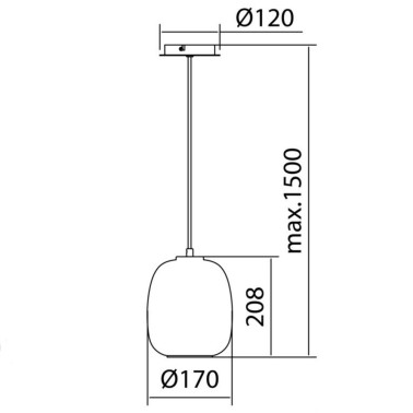 MDC JAP Colgante 170 Negro Mate