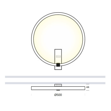 ONOK HOOP WALL Aplique Luz Indirecta Blanco Mate