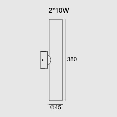 ONOK AURA WALL Aplique Negro 2x10W