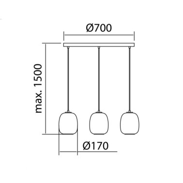 MDC JAP Colgante 3L 700 Negro Mate