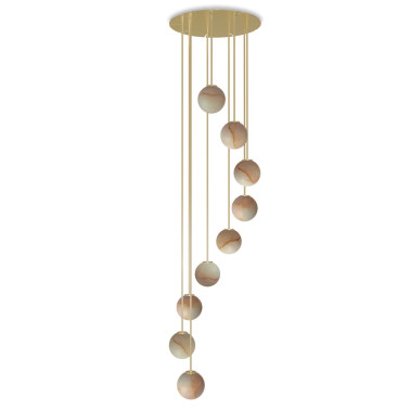 ROBIN ROYAL CHANDELIER Circular Spiral Latón-Alabastro