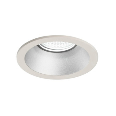 INCOLAMP 558 Empotrable Cóncavo GU10 Blanco-Plata Ø90