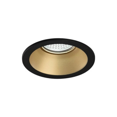 INCOLAMP 558 Empotrable Cóncavo GU10 Negro-Oro Ø90