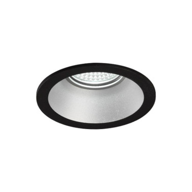 INCOLAMP 558 Empotrable Cóncavo GU10 Negro-Plata Ø90