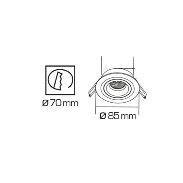 INCOLAMP 7041 Empotrable Orientable GU10 Blanco Ø85