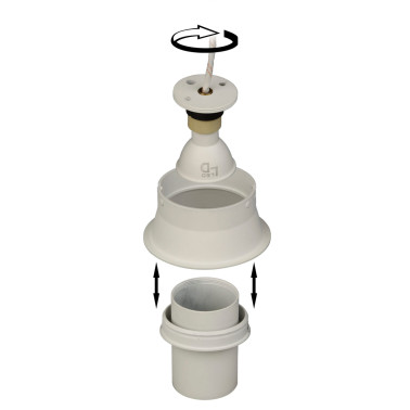 INCOLAMP 557 Tubo Orientable Empotrable Blanco GU10