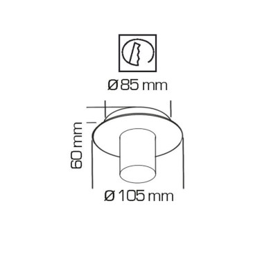 INCOLAMP 557 Tubo Orientable Empotrable Blanco GU10