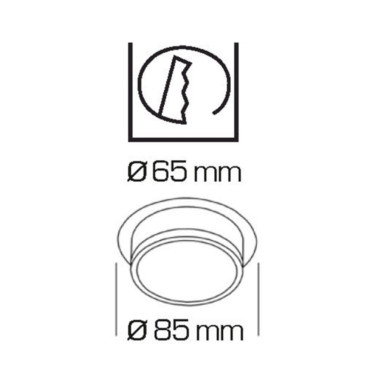 INCOLAMP 559 Empotrable de Baño GU10 IP54 Negro