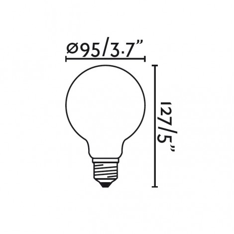 FARO BOMBILLA DECÓ ÁMBAR GLOBO D95 E27 LED 4W