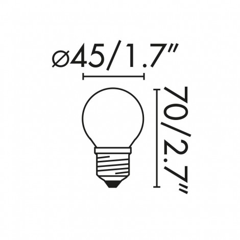 FARO BOMBILLA ESFÉRICA ÁMBAR E27 LED 2W 2200K