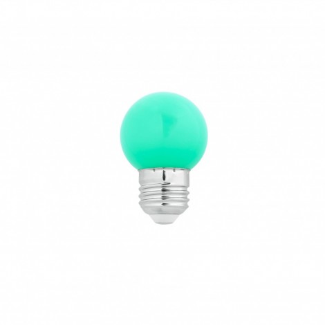 FARO BOMBILLA ESFÉRICA VERDE E27 LED 1W