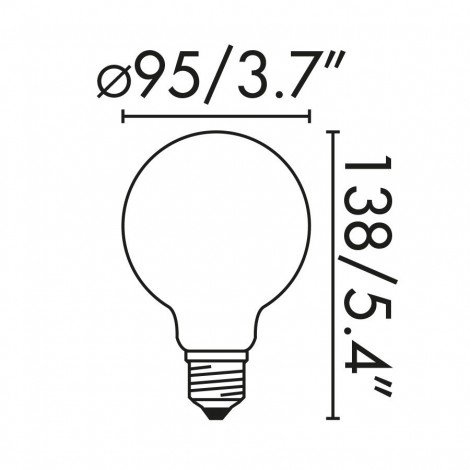 FARO BOMBILLA GLOBO G95 LED E27 8W 2700K