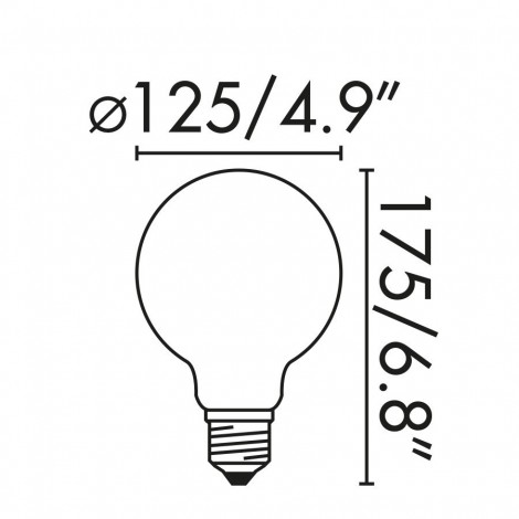 FARO BOMBILLA GLOBO G125 E27 LED 6W 2700K 360º