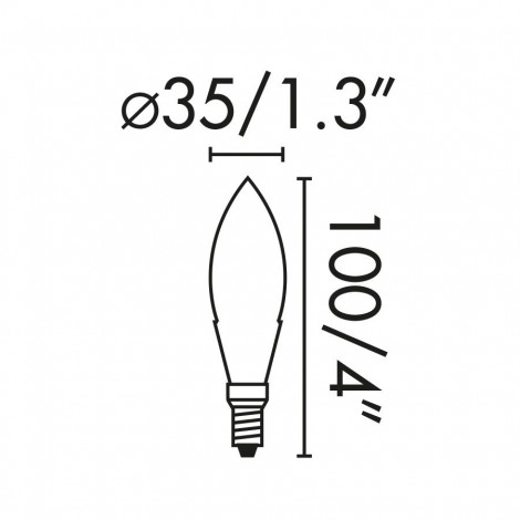 FARO BOMBILLA VELA MATE E14 LED 4W 2700K