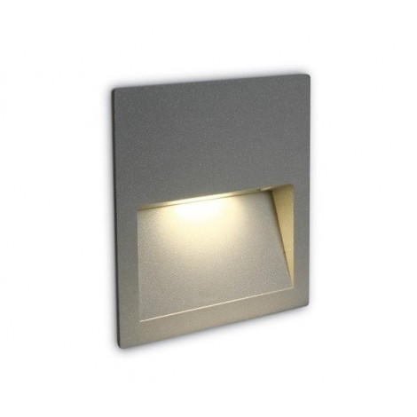 ONE LIGHT Empotrable cuadrado gris 4W