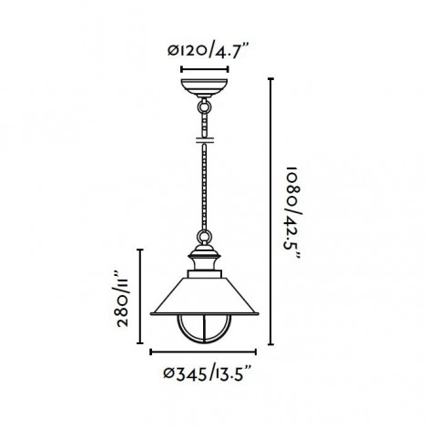 FARO NÁUTICA 340 Colgante marrón óxido