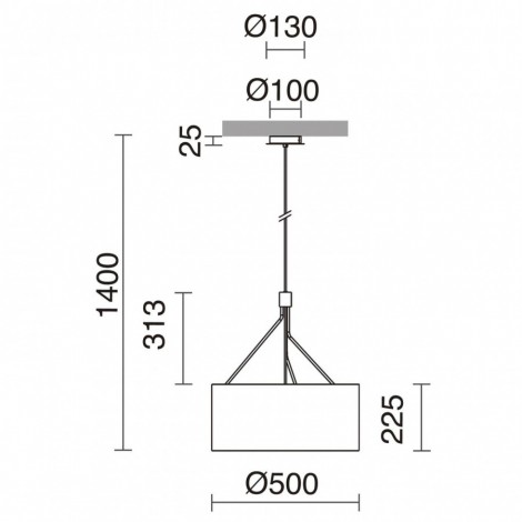 EXO LIGHTING DIAGONAL Lámpara colgante negro