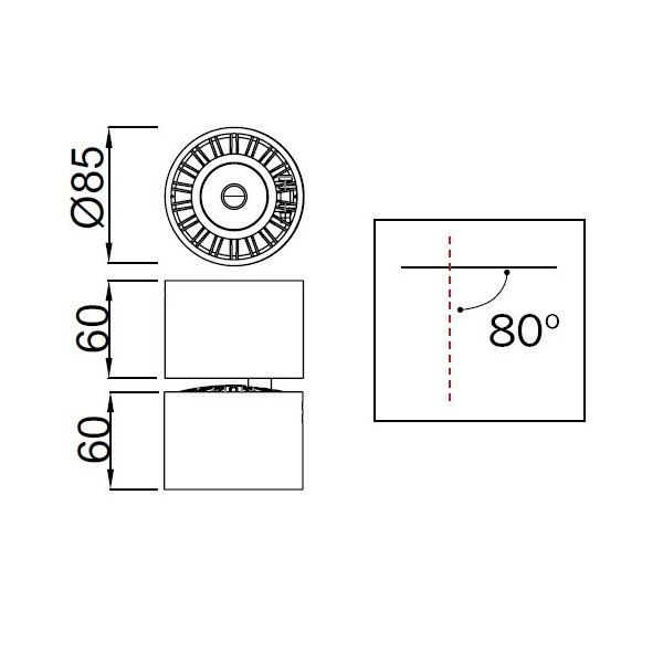 MANTRA COLUMBRETES Foco de superficie led 12W 980lm 3000K