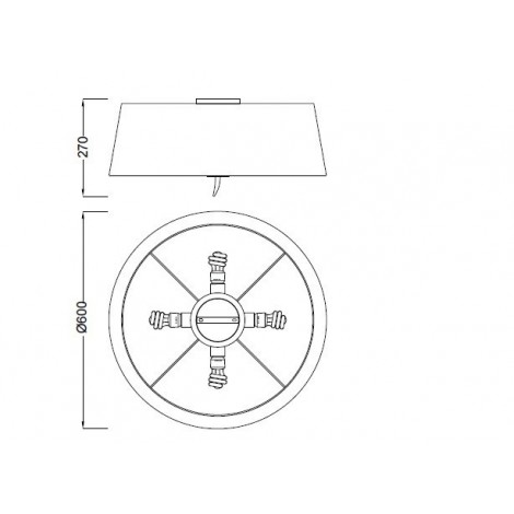 MANTRA NINETTE Plafón Blanco/cuero 4L