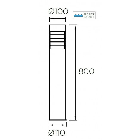 LEDSC4 PRIAP 800 Acero Inoxidable