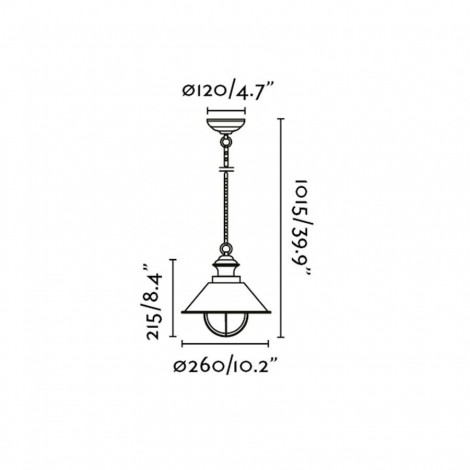 FARO NÁUTICA 260 Colgante blanco y cobre