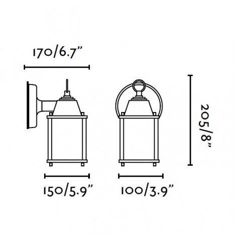 FARO DADO Aplique Marrón Óxido