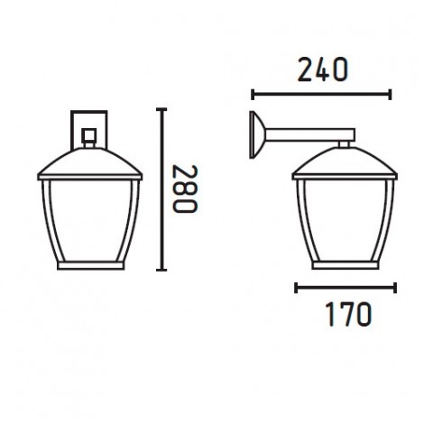 FARO WILMA 280 Aplique Gris Oscuro