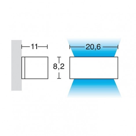 DOPO ISORA Aplique Up-down rectangle blanco E27