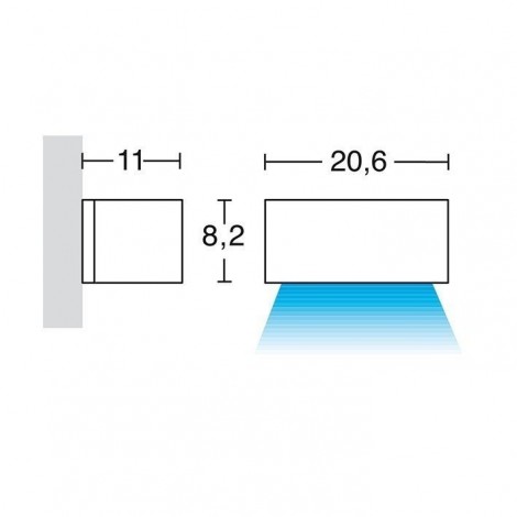 DOPO ISORA Aplique Down Rectangle blanco 8,7W