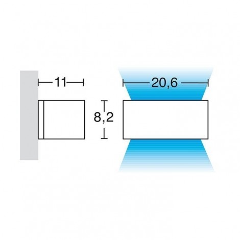 DOPO ISORA Aplique Up-down rectangle17,4W