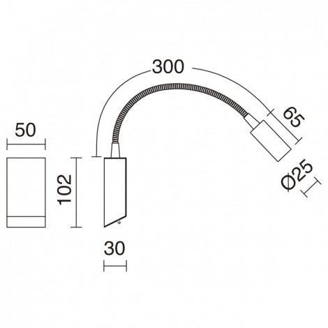 EXO LIGHTING LEIDEN LED Aplique lector oro mate