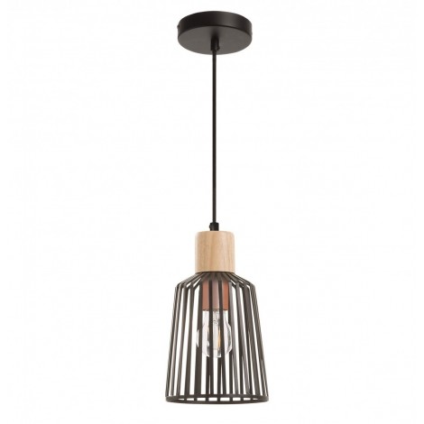 EXO LIGHTING BAGUET colgante negro/madera Ø16