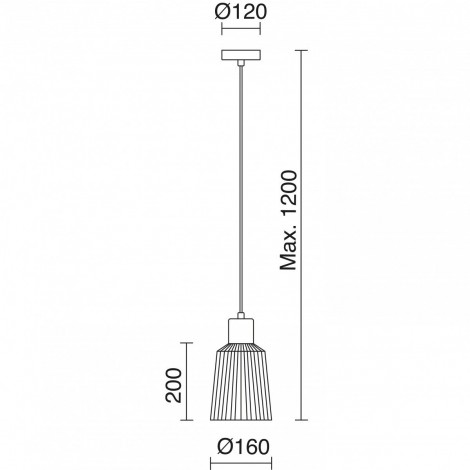 EXO LIGHTING BAGUET colgante negro/madera Ø16