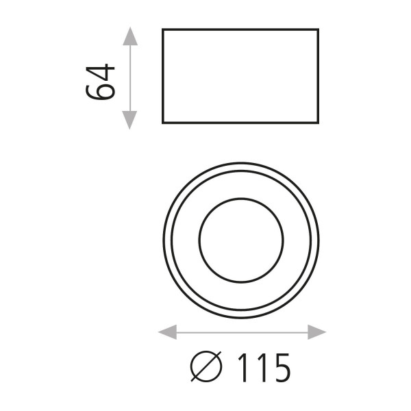 ACB STUDIO LED Lámpara plafón negro 12W