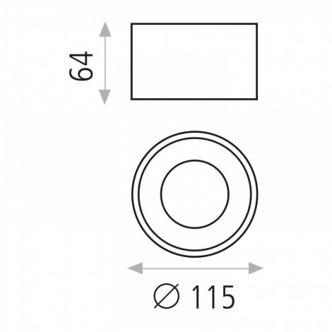 ACB STUDIO LED Lámpara plafón negro 12W