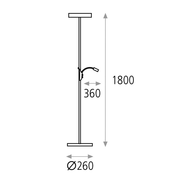 ACB YAMENA LED Lámpara de pie níquel satinado con lector led