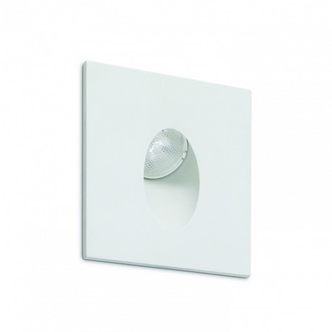 INDELUZ LIGUR Empotrable de pared cuadrado aluminio blanco led 3W