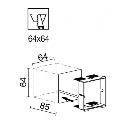 INDELUZ LIGUR Empotrable de pared cuadrado aluminio blanco led 3W