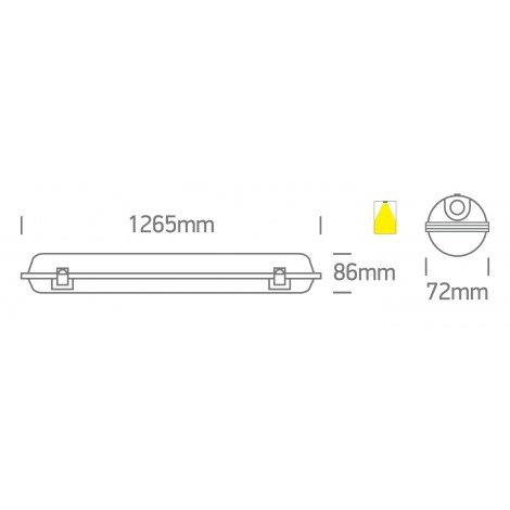 ONE LIGHT Pantalla estanca para tubo T8 LED 120CM