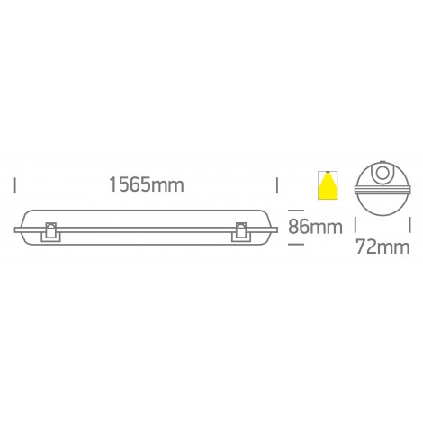 ONE LIGHT Pantalla estanca para tubo T8 LED 150CM