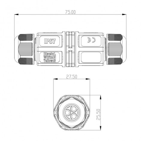 LIGHTED Conector IP67 para proyectores de exterior