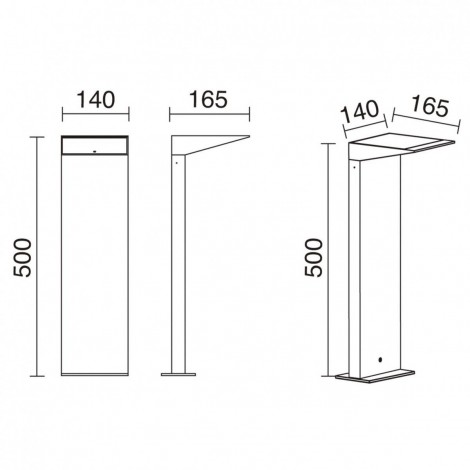 DOPO COMO B L LED Lámpara baliza solar antracita