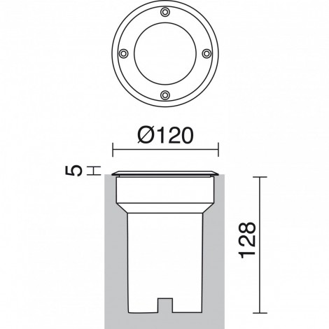 DOPO BORA Round empotrable acero inoxidable 3W