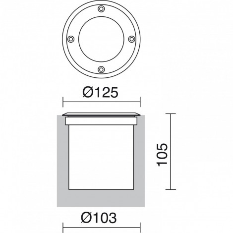 DOPO LOO LED empotrable acero inox