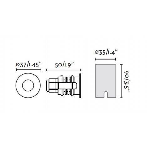 FARO GRUND 37 Empotrable inox 2700K