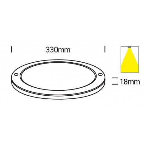 ONE LIGHT Plafón Ultra Slim blanco LED 30W 3000K