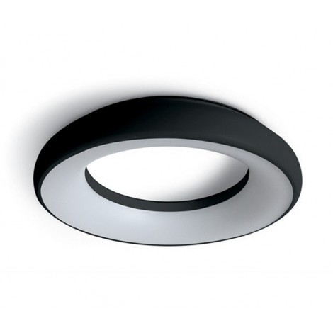 ONE LIGHT Plafón circular anillo negro LED