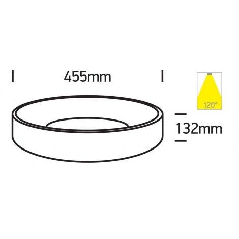 ONE LIGHT Plafón antracita LED 32W