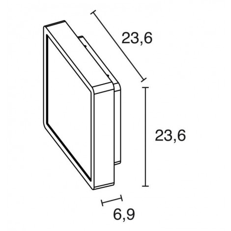 DOPO BLERA SQUARE LED plafón gris 15W