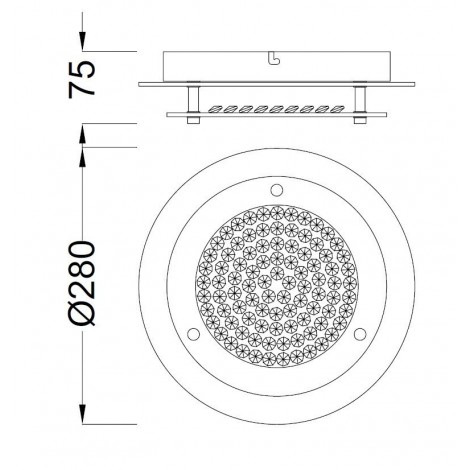 MANTRA CRYSTAL LED MIRROR plafón led 12W Ø280mm